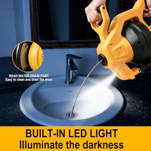 Cordless Drain Snake Compatible with Dewalt 20V Battery - Image 6