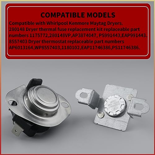 280148 Dryer Thermal Cut Off Kit Includes 8557403 | Laundry & Clothing - Image 6