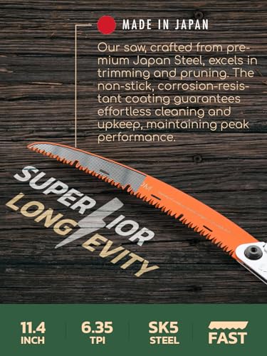 LAGOM Folding Pruning Saw | 11.4" Curved Blade | SK5 Steel - Image 5