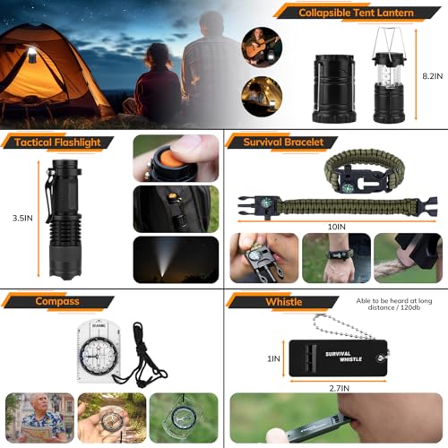 Survival Kit, 250pcs Survival Tools Tactical Gear and Trauma Bag - Image 5