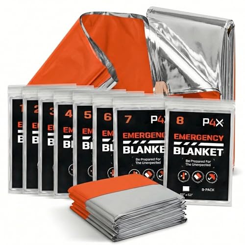 PREPARED4X Mylar Blankets 8 Pack - Waterproof Emergency Blanket - Image 2