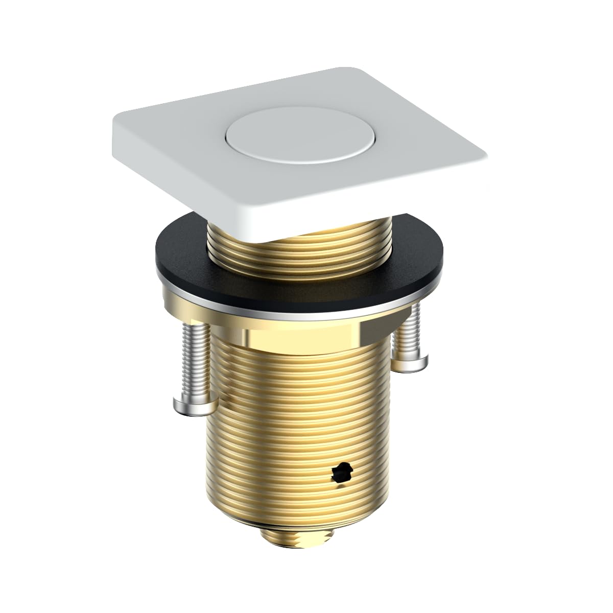 All Brass Square Air Switch Button, White Sink Counter Top - Image 1