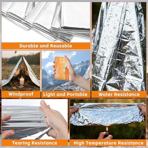 100 Pack Emergency Blankets - Mylar Thermal Space Blankets - Image 5