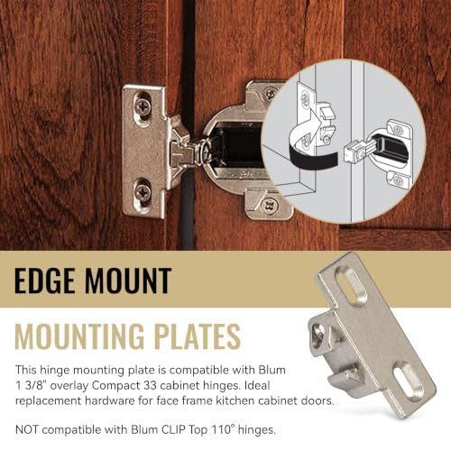 4 Pack Hinge Mounting Plate Replacement for Blum 1 3/8" - Image 4