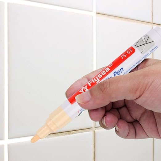 5 Pieces Grout Tile Pen Repair Pen,Renew Tile Lines, Restoring Tile Wall Floor Bathrooms and Kitchen(Beige)