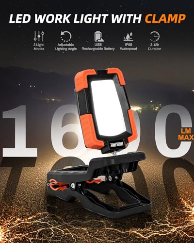 Rechargeable Work Light with Clamp,Foldable Magnetic Work Light - Image 3