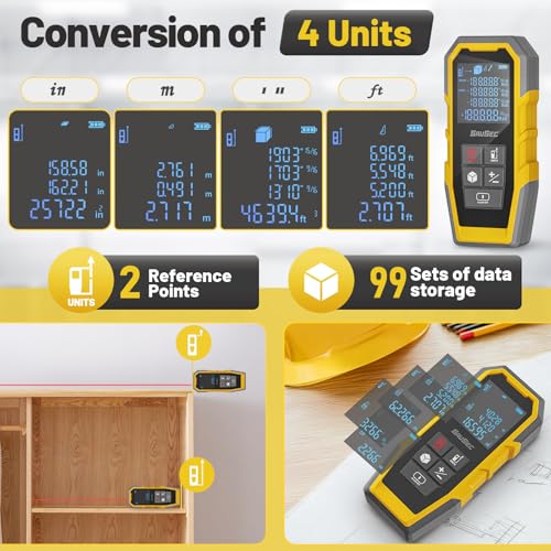 328 Ft Laser Measure ±1/16" Accuracy Distance Area Volume - Image 5