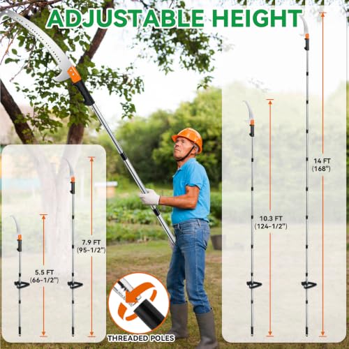 [Upgraded] 14FT 2-in-1 Pole Saw for Tree Trimming - Image 3
