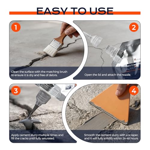 Concrete Crack Filler, 2 Pack Self Leveling Cement Magic Crack - Image 6