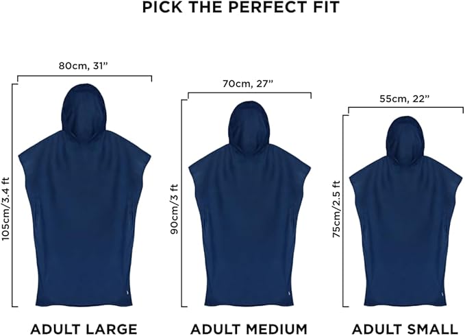 Dock & Bay Adult Poncho - Hooded Towel with Deep Pockets, Changing Robe - Quick Dry - Compact, Lightweight - Includes Bag