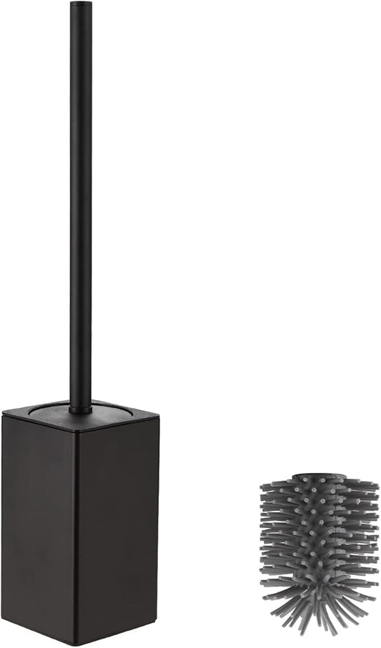 BVL Toilet Brush and Holder Black Toilet Bowl Brush for Ceaning with Stainless Steel Handle Freestanding