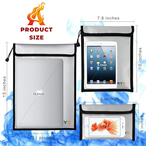 Fireproof Waterproof Document Bag, 3 Pack Safe Money Bags - Image 3