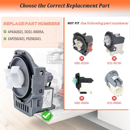 DD31-00005A Dishwasher Drain Pump - Dishwasher Pump Replacement - Image 5