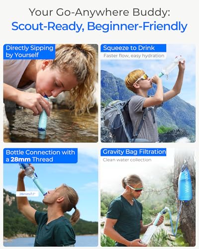 Waterdrop Gravity Water Filter Straw, Camping Water Filter - Image 5