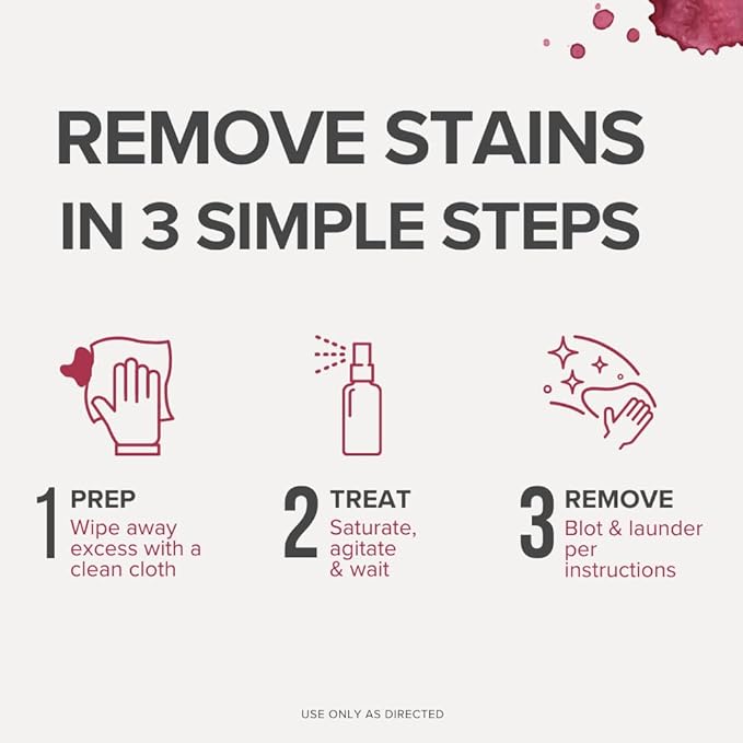 Party Foul Wine Stain Out Spray - Plant Based Red Wine Stain Remover for Clothes, Carpets, & Couches - Stain Remover Spray for Coffee, Tea, & Sports Drinks Stains - Unscented (8 Ounce (Pack of 2))