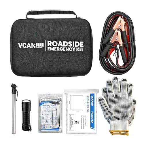 Car Emergency Safety Kit Bag with Jumper Cables, Tire - Image 2