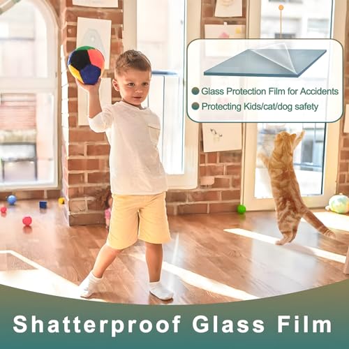 NIDOJP 4 Mil Clear Window Security Film, 17.5" x 6.5 ft Anti - Image 6