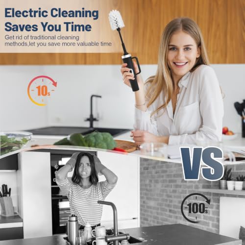 2 in 1 Electric Bottle Brush Set with Straw Cleaner - Image 4