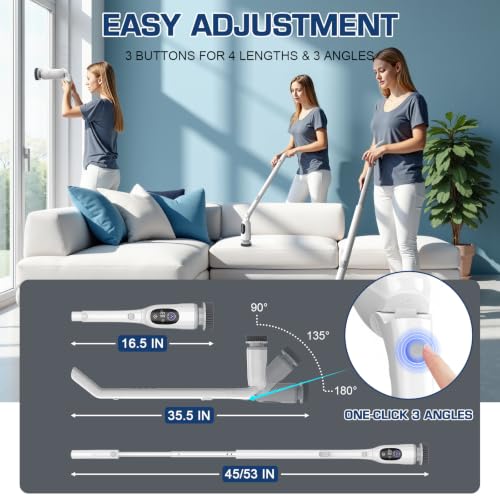 Electric Spin Scrubber, 200Mins Runtime Bathroom Scrubber - Image 6