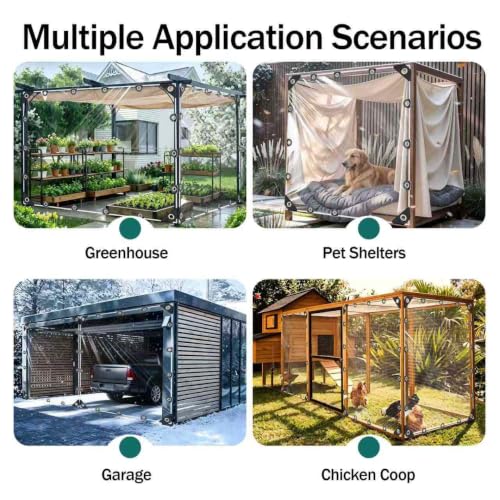 Clear Tarps Heavy Duty Waterproof 4x8ft, 14mil Clear Tarp - Image 6