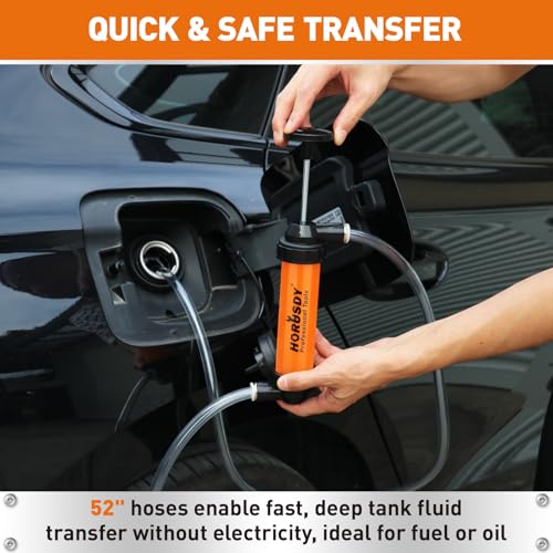 HORUSDY Multi-Use Siphon Transfer Pump Kit Hand Fuel Pumps - Image 4
