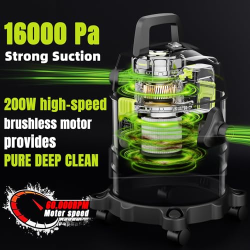 4 Gallon 20V Cordless Shop Vac, Cordless Shop Vacuum Wet and Dry - Image 3