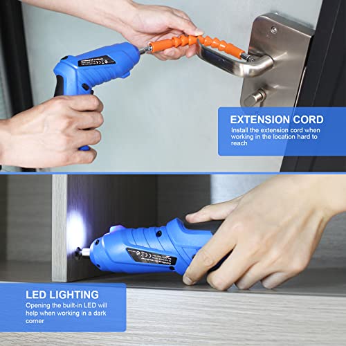 Blue Cordless Electric Screwdriver Set, 3.7V Rechargeable - Image 6