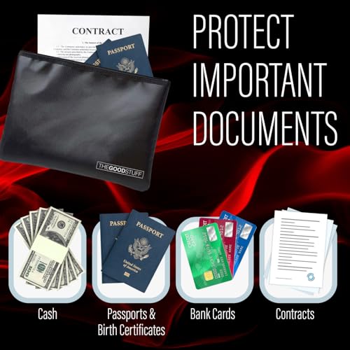 Fireproof Document Pouch (10"x13")- Protect Cash with a Fire Safe - Image 4