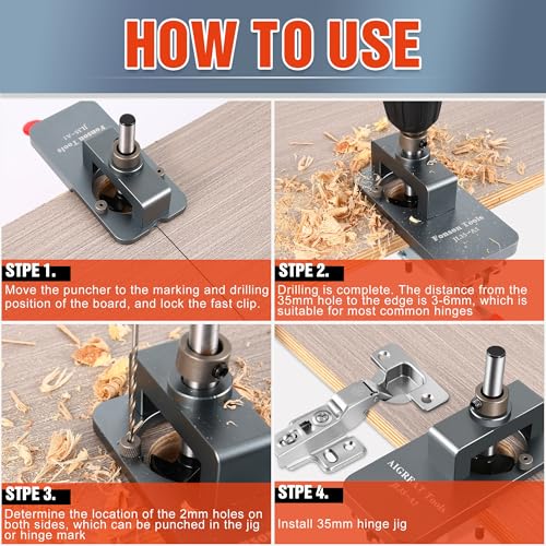 Metal Concealed Hinge Jig, 35MM Cabinet Hinge Jig Drilling - Image 6