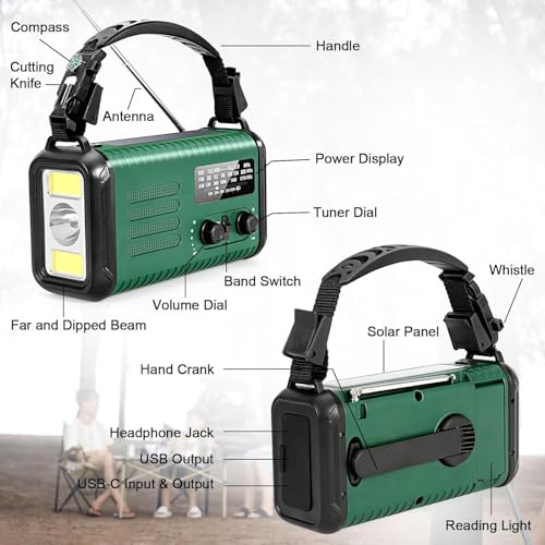 Hand Crank Emergency Radio, NOAA Weather Radio with AM/FM & Solar - Image 5