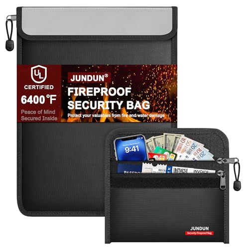 6400°F Fireproof Document Bag,15"x11" & 8.5"x6" - Image 2