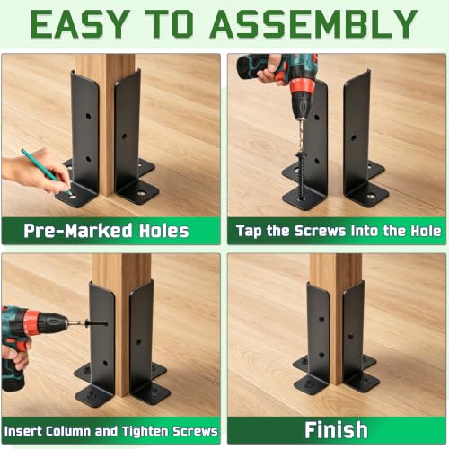 Adjustable Deck Post Anchor Brackets Kit - Fit 1.5x1.5, 2x2 - Image 5