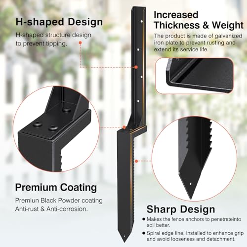 Fence Post Repair Kit 2 Pack, Heavy Duty Fence Post Anchor - Image 5
