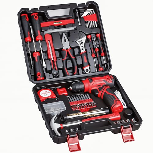 8V Cordless Drill Set, 132-Piece Home Tool Set for DIY & | Hand Tools - Image 2