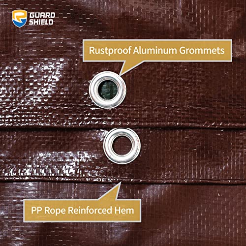 GUARD SHIELD Brown/Green Tarp Waterproof 8x10 Feet All Purpose - Image 5