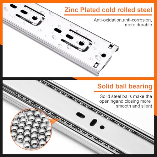 14 inch Drawer Slides 4 Pairs (8pcs) Soft Close 3 fold - Image 4