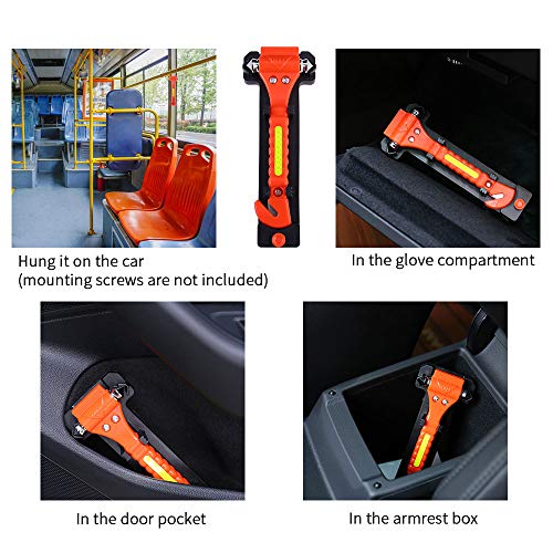 2PCS Car Safety Hammer Emergency with Seat Belt Cutter | Hand Tools - Image 8