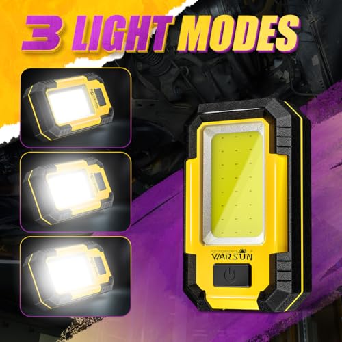 WARSUN 2 PC Portable LED Rechargeable Work Light,Magnetic - Image 4