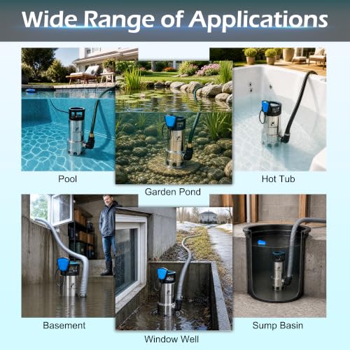 1 HP Submersible Sump Pump, 4000 GPH, Tethered Float Switch - Image 7