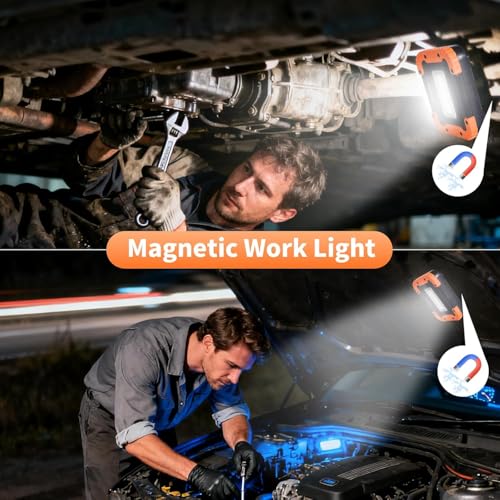 KunHe 4 Pack Rechargeable LED Work Light 500LM Portable | Home Repair - Image 5