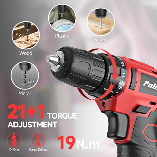 PULITUO 149-Piece Home Drill Set with Red 12V Cordless | Hand Tools - Image 6