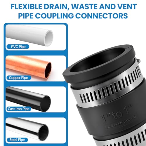 2 Pcs 1 IN Flexible PVC Pipe Coupling with Stainless Steel - Image 5