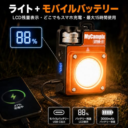 3500LM Portable Rechargeable LED Camping Lanterns, 2-Pack, Orange - Image 4