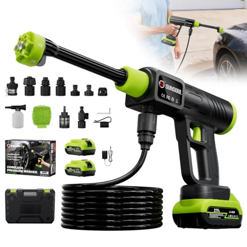 SUNSOUL Cordless Portable Car Washer with 2 Batteries - Image 2