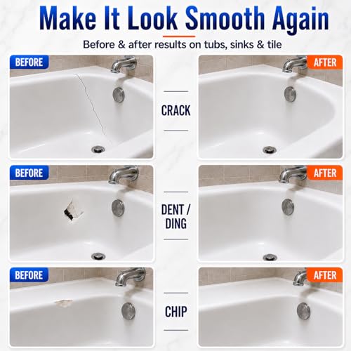 Tub Repair Kit White, Bathtub Repair Kit for Enamel - Image 5