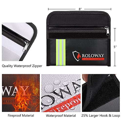Fireproof Bag Set with Reflective Strip (Silver) & | Travel Essentials - Image 7