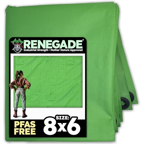 Renegade Heavy Duty Waterproof Tarp, 8 x 6 ft, Green - Image 2