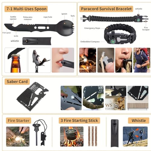 Survival Kit, 252Pcs Survival Gear First Aid Kit with Molle - Image 5