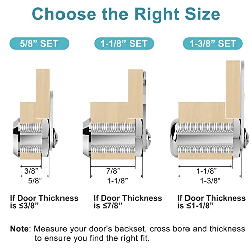 Cam Lock Cabinet Lock Keyed Alike, 1-3/8'' (Length) - Image 5