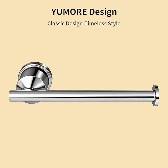 YUMORE Bright Bathroom Hardware Set 4 Pieces,Towel Bar Set Stainless Steel Wall Mounted